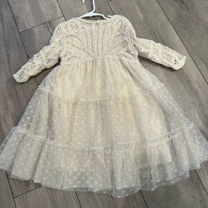 Elegant Cream Lace Kids Formal Dress